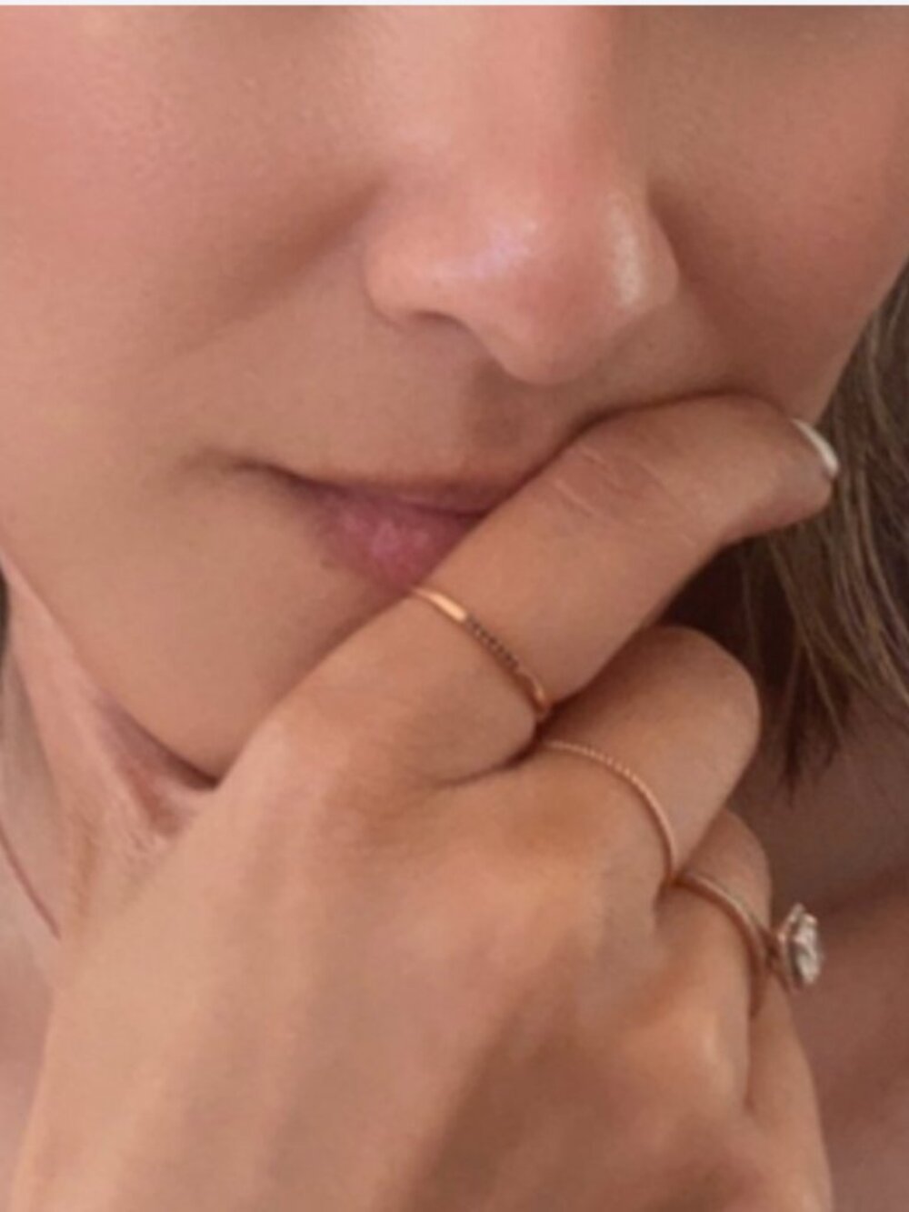 14k Rose Gold Black Sapphire Ring - Size 6.5